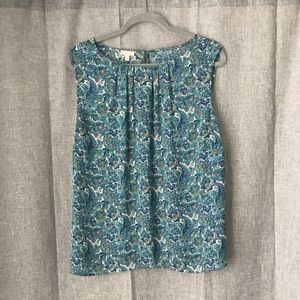 Talbots Blue Floral Blouse